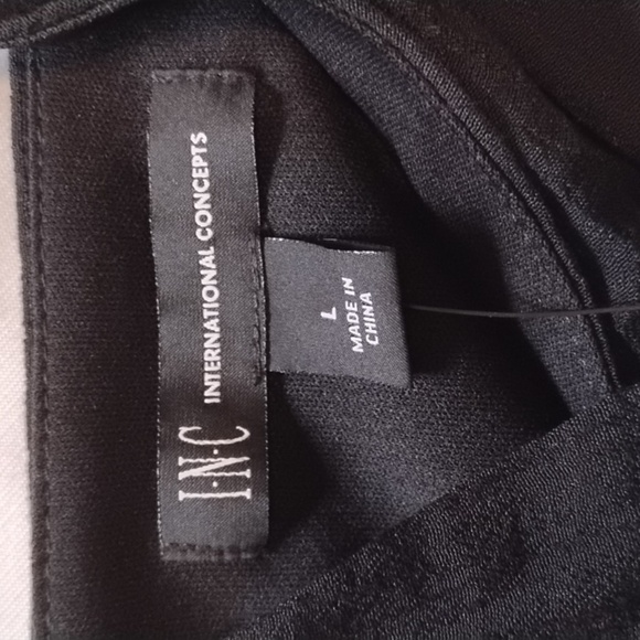 Inc. Womans Deep Black Shoulder Straps, V-Neck Mini Dress, Size L, NWT - Picture 7 of 14